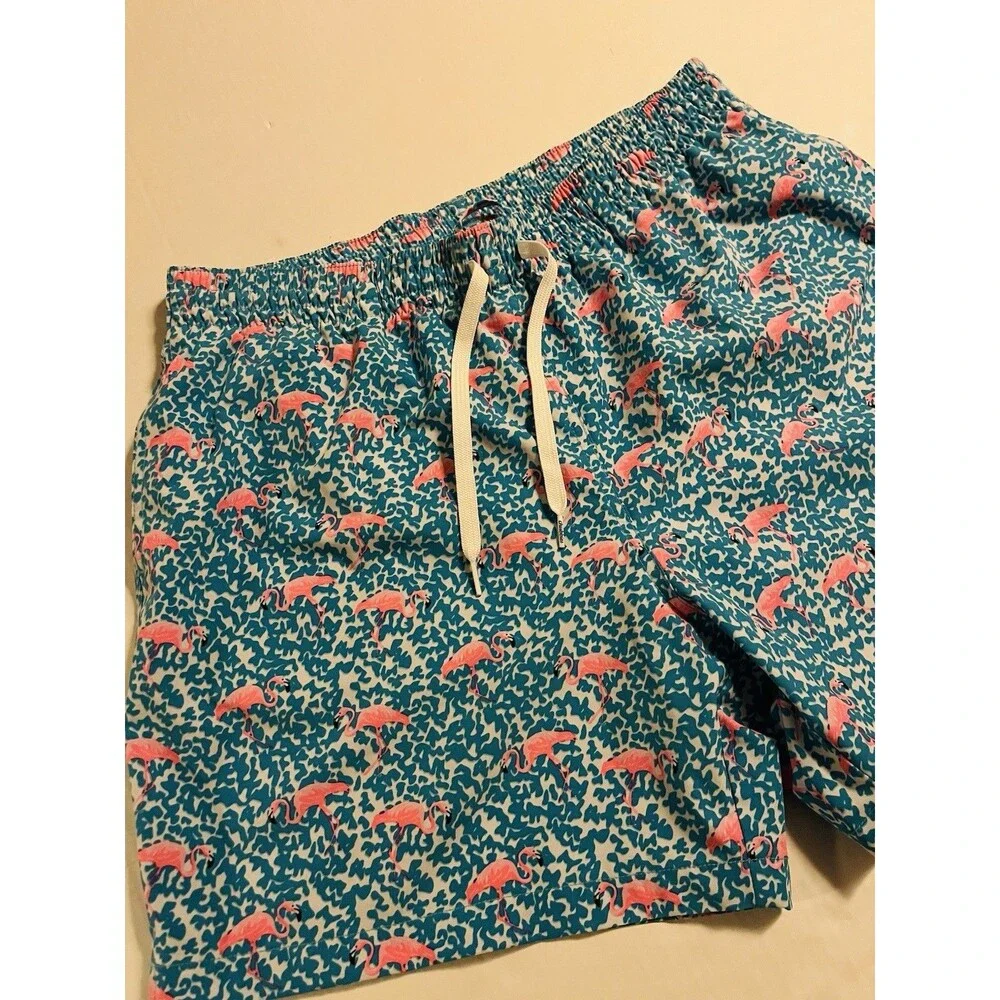NEW Chubbies Tropical Flamingo All Over Print Swim Trunks Suit Shorts XL Lined